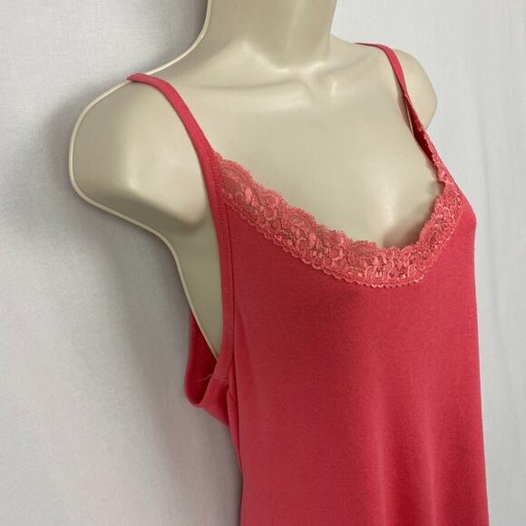 GAP Lace Trimmed Tank Top Womens XL Pink Soft Stretch Cami Babydoll Vintage Y2K - Picture 2 of 10